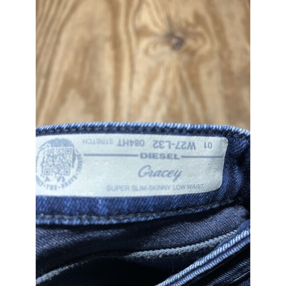 Diesel Jeans Women 27x32 Grupee Super Slim Skinny Low Waist Blue @Bagjean - Picture 7 of 7